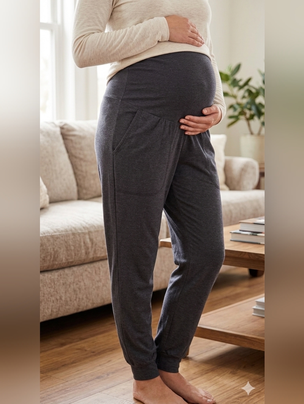 Old Navy Women's Maternity Dark Gray Track Jogger Pants